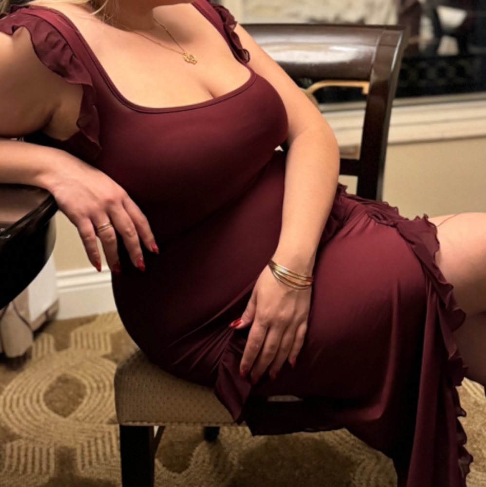 REVOLVE & OLD HOLLYWOOD lovers COMMENSE burgundy dress L - Picture 3 of 3